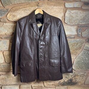 Vintage Spiegel Dark Chocolate Leather Jacket
